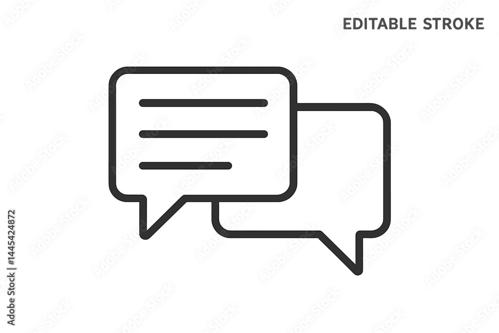 Aufkleber vector icon of two speech bubbles designed for communication, dialogue, and messaging applications i