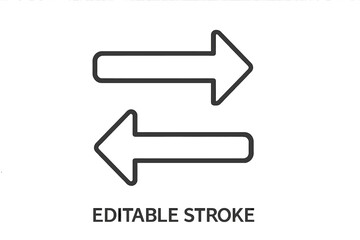 Vector icon representing bidirectional arrow exchange for user interface design elements and graphics