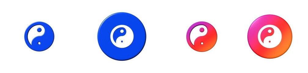 yin yang phosphor 3D icon