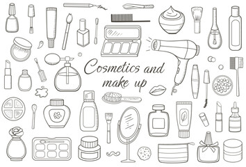 Make up and cosmetics doodles
