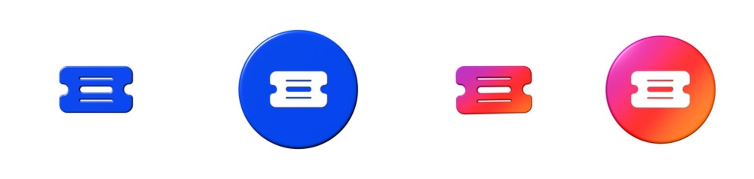 ticket detailed bootstrap 3D icon