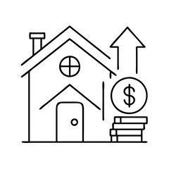 mortgage icon, mortgage line art - simple line art of mortgage, perfect for mortgage logos and icons