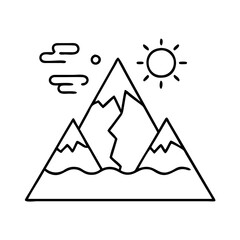 mountain resilience icon, mountain resilience line art - simple line art of mountain resilience, perfect for mountain resilience logos and icons