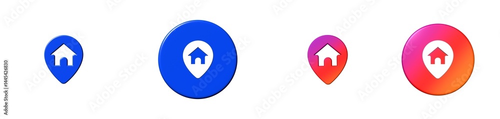 Poster style two pin maps navigation 3d icon