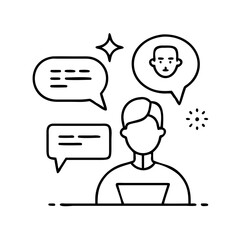 native speaker icon, native speaker line art - simple line art of native speaker, perfect for native speaker logos and icons