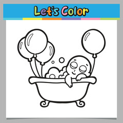 cute baby bath coloring sheets