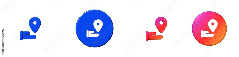 Poster share location maps navigation 3d icon