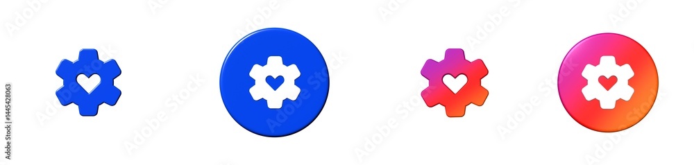 Poster settings heart ui actions 3d icon