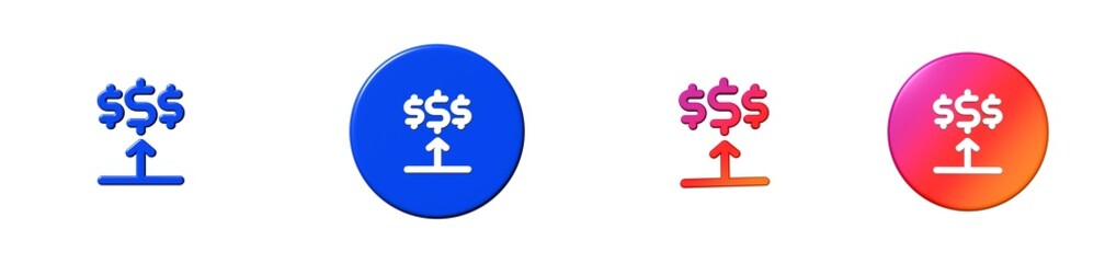 profits ecommerce set 3D icon