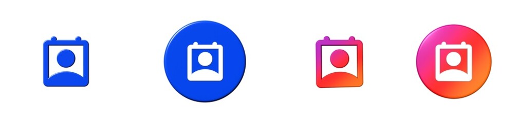 perm contact calendar common actions 3D icon