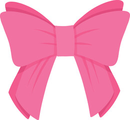 Simple hand drawn pink ribbon bow icon. Bowknot for decoration, big pinky bowtie. Large retro hand drawn ribbon illustration icon. Various cartoon bow knots, gentle gift ribbons