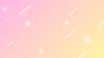 イエローとピンクのグラデーションと星の背景