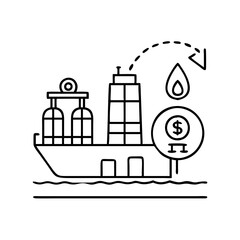 oil export icon, oil export line art - simple line art of oil export, perfect for oil export logos and icons