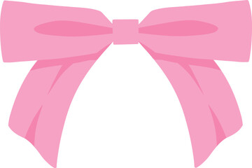 Simple hand drawn pink ribbon bow icon. Bowknot for decoration, big pinky bowtie. Large retro hand drawn ribbon illustration icon. Various cartoon bow knots, gentle gift ribbons