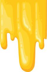 Cartoon honey dripping icon. Sticky sweet dripping spots, flowing sugar syrup, melting honey splatters flat vector illustration icon. Sweet honey drops
