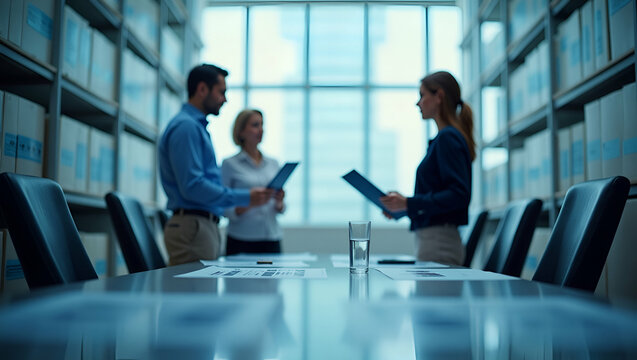 Regulatory Specialists Analyzing Tariff Chart Updates & Border Tax Regulations for Trade Agreements - Enhancing Policy Compliance in Photo Stock