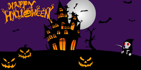 halloween background with pumpkins