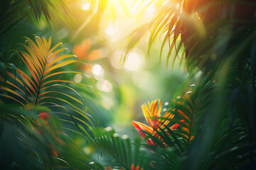 Discover vibrant enchanting beauty and harmonious patterns of lush tropical plants, leading to beautiful stunning celebration of vibrant diverse and vibrant ecosystem  