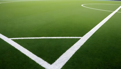 Obraz premium Corner of Artificial Turf Soccer Field