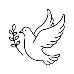 peace dove icon, peace dove line art - simple line art of peace dove, perfect for peace dove logos and icons
