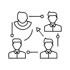 peer to peer connection icon, peer to peer connection line art - simple line art of peer to peer connection, perfect for peer to peer connection logos and icons