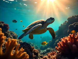 Fototapeta premium coral reef in the sea