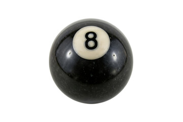Black 8 ball for billiards or pool isolated on white background PNG