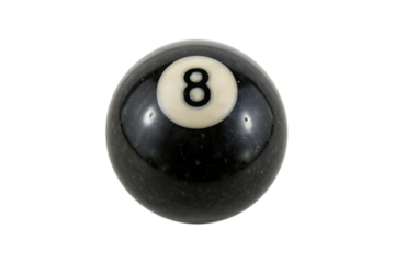 Black 8 ball for billiards or pool isolated on white background PNG