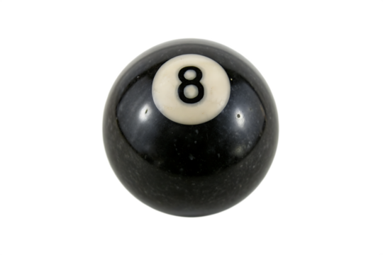 Black 8 ball for billiards or pool isolated on white background PNG
