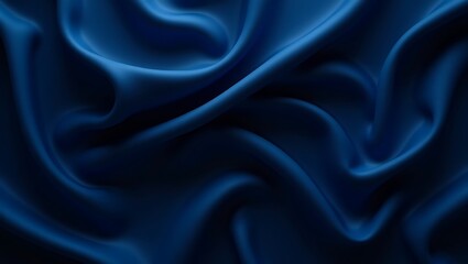Fototapeta premium Deep Blue Silk Fabric Texture Close-up