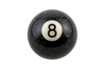 Black 8 ball for billiards or pool isolated on white background PNG