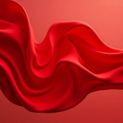 Obraz premium Dynamic Red Fabric Drape, Ideal for Design Backgrounds