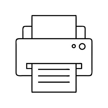 printer icon, printer line art - simple line art of printer, perfect for printer logos and icons
