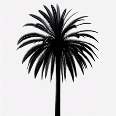Obraz premium Silhouette of a Palm Tree in Black and White