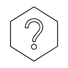 question mark in hexagon icon, question mark in hexagon line art - simple line art of question mark in hexagon, perfect for question mark in hexagon logos and icons