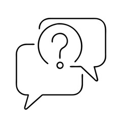 question mark in speech bubble icon, question mark in speech bubble line art - simple line art of question mark in speech bubble, perfect for question mark in speech bubble logos and icons