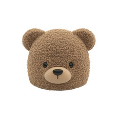 Adorable 3D Render of a Brown Teddy Bear Head