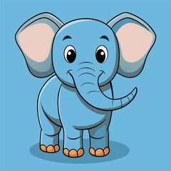Fototapeta premium Cute Cartoon Elephant Illustration . Adorable Baby Elephant Design