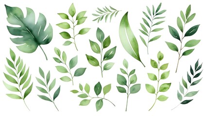 Fototapeta premium Watercolor Greenery Collection