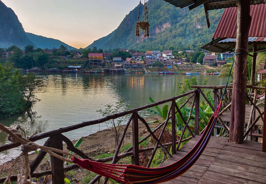 laos, nong khiaw, hammock