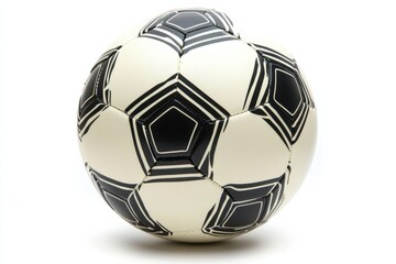 Fototapeta premium Classic black and white soccer ball ready for the game Sharp focus white background