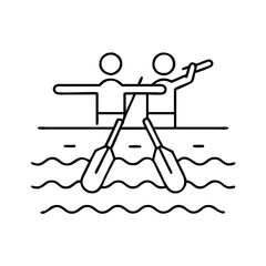 rowing icon, rowing line art - simple line art of rowing, perfect for rowing logos and icons