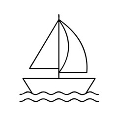 sailing icon, sailing line art - simple line art of sailing, perfect for sailing logos and icons