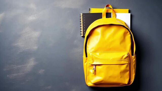 Back to school video with yellow backpack