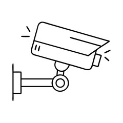 security camera icon, security camera line art - simple line art of security camera, perfect for security camera logos and icons