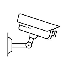security camera icon, security camera line art - simple line art of security camera, perfect for security camera logos and icons