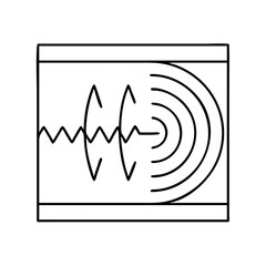 Naklejka premium seismic waves icon, seismic waves line art - simple line art of seismic waves, perfect for seismic waves logos and icons