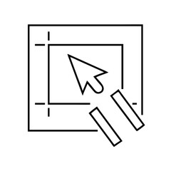 selection tool icon, selection tool line art - simple line art of selection tool, perfect for selection tool logos and icons