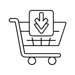 shopping cart icon, shopping cart line art - simple line art of shopping cart, perfect for shopping cart logos and icons