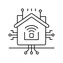smart home hub icon, smart home hub line art - simple line art of smart home hub, perfect for smart home hub logos and icons